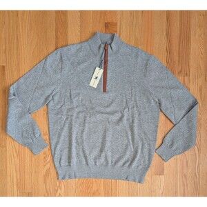 Men's Gray Quarter-Zip Sweater